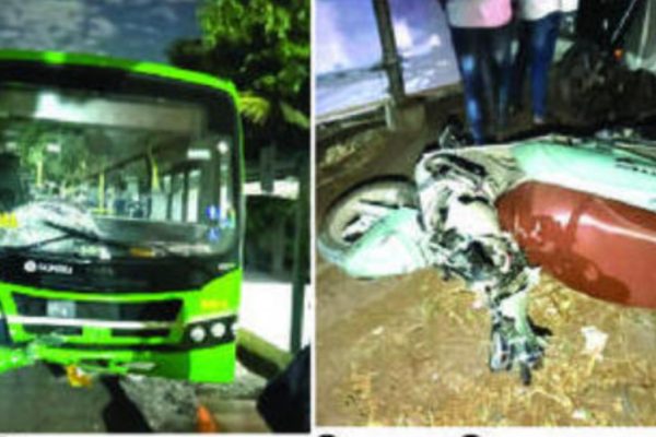 शिक्रापुरात पीएमपी बस व दुचाकीच्या धडकेत तिघांचा जागीच मृत्यू