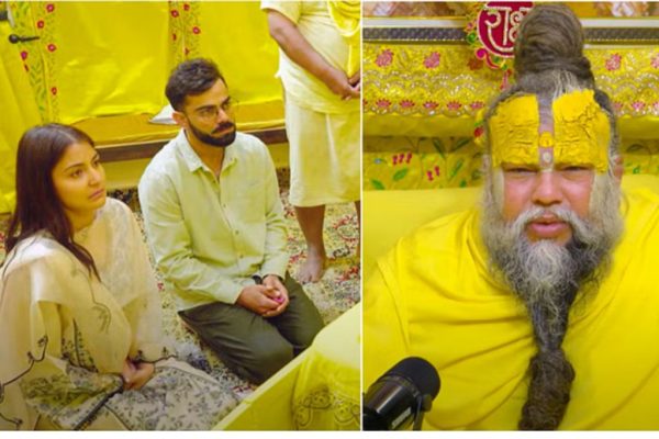 कसोटी क्रिकेटमधून निवृत्ती घेतल्यानंतर विराट कोहली पत्नी अनुष्कासह संत प्रेमानंद यांच्या भेटीला