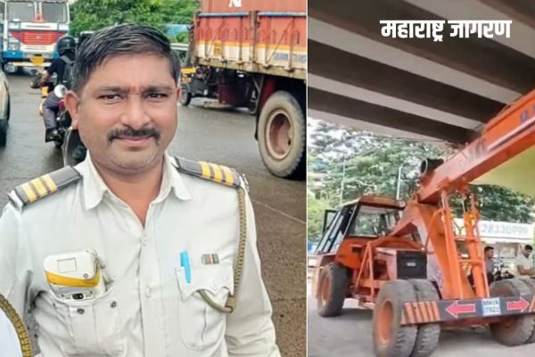 क्रेनने वाहतूक पोलिसाला चिरडले; हवालदाराच्या मृत्यूनंतर पोलीस दलातून हळहळ