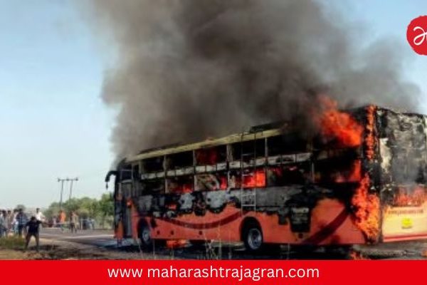अग्नितांडव..! धावत्या बसला भीषण आग, २० जणांचा होरपळून मृत्यू; १६ गंभीर जखमी