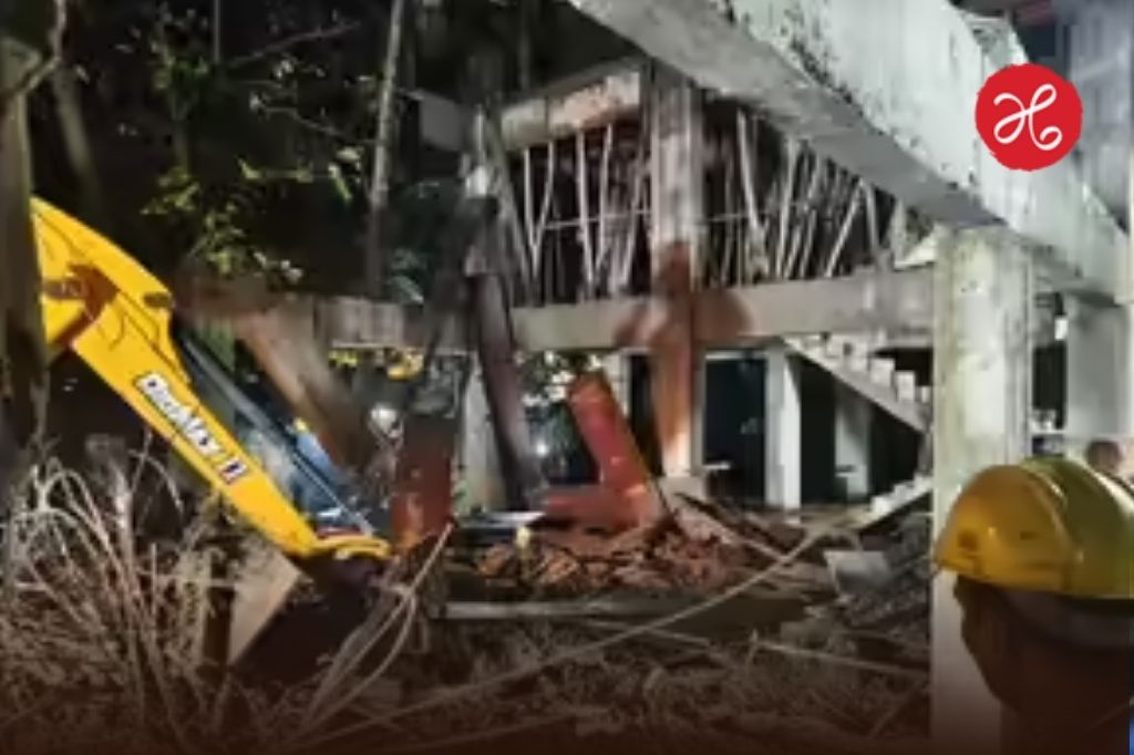 पुण्यातील ढोले पाटील रोडवरील हॉटेलच्या नूतनीकरणादरम्यान स्लॅब कोसळला; 2 कामगार जखमी