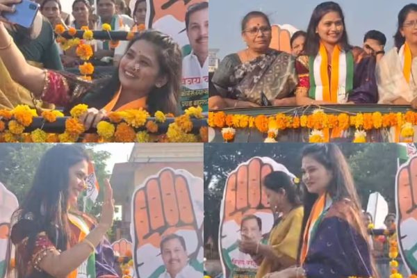 चंद्रपूरमध्ये गौतमी पाटील उतरली प्रचारात! नाकात नथणी अन् गळ्यात काँग्रेसचा गमछा; सुधीर मुनगंटीवारांचं टेन्शन वाढलं