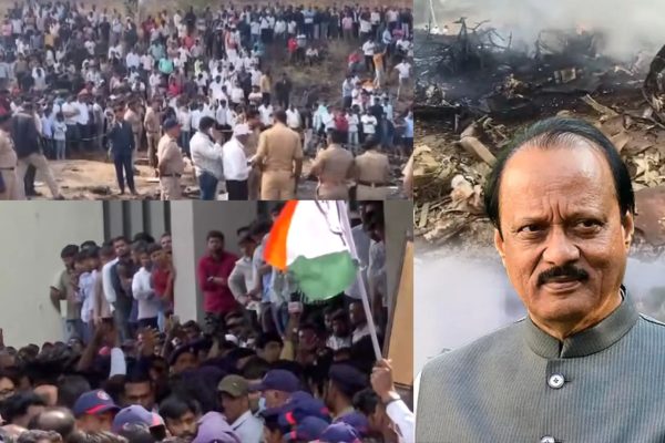 Ajit Pawar Death: बारामतीकर धाय मोकलून रडले! अजित पवार यांच्या विमान अपघातस्थळी आणि रुग्णालयाबाहेर कार्यकर्त्यांची प्रचंड गर्दी