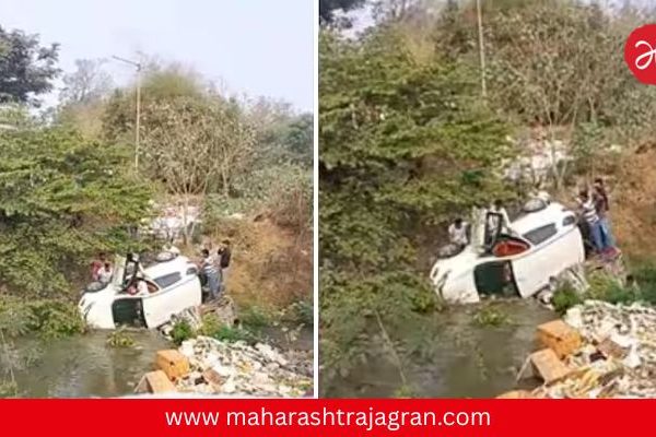 Pune Accident news : वानवडीत पुलावरून कार थेट कोसळली नाल्यात, लष्करी अधिकाऱ्याच्या धाडसामुळे वाचला चालकाचा जीव