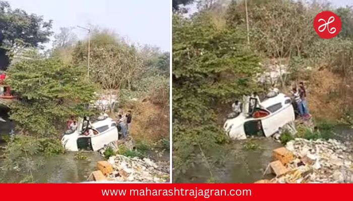 Pune Accident news : वानवडीत पुलावरून कार थेट कोसळली नाल्यात, लष्करी अधिकाऱ्याच्या धाडसामुळे वाचला चालकाचा जीव