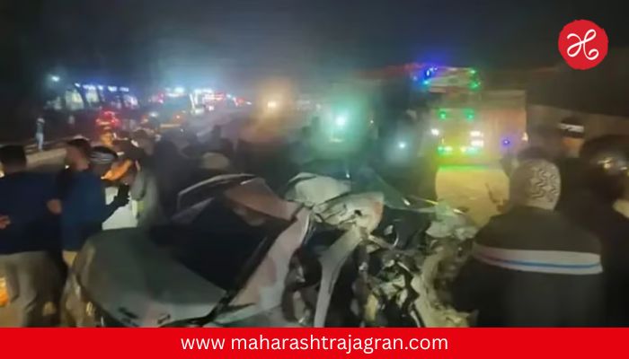 मध्यरात्री हायवेवर मृत्यूचं तांडव; लग्नावरून परतणारी कार डिव्हायडरला धडकून ट्रेलरवर आदळली, ६ जणांचा मृत्यू
