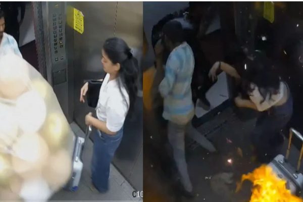 Balloon Blast: बर्थडेसाठी गॅस फुगे लिफ्टमधून नेत असताना मोठा स्फोट; काळडाचा ठोका चुकवणारा Video समोर