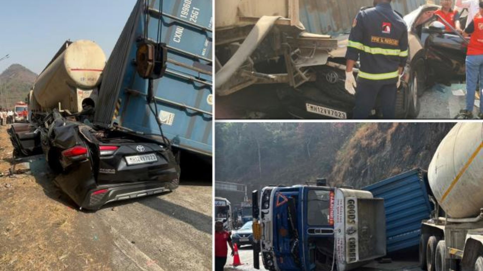 Mumbai-Pune Expressway Accident: कंटेनर चालकाचे नियंत्रण सुटले; 5 वाहनांना धडक, मुंबई-पुणे द्रुतगती मार्गावरील भीषण अपघातात तिघांचा मृत्यू