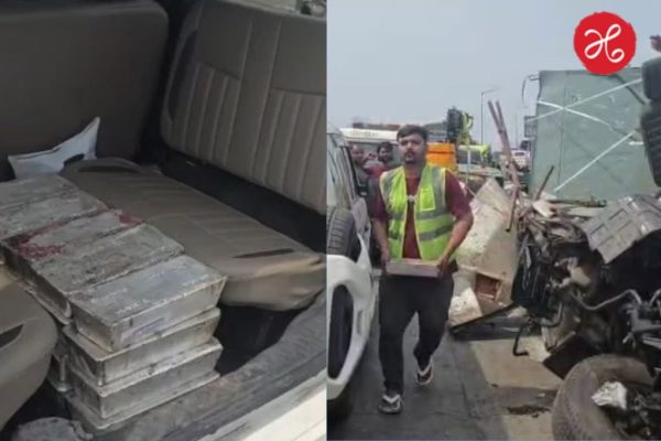 Silver Bricks Van Overturn: 17 कोटींच्या विटा घेऊन जाणारी व्हॅन पलटली; लोकांनी थेट….