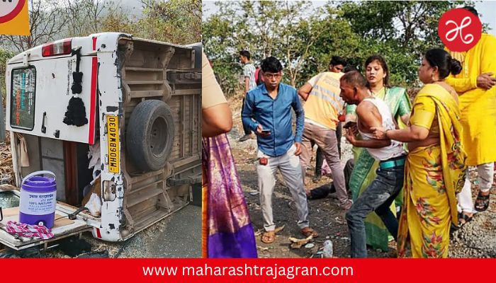 मुंबई-पुणे एक्सप्रेसवेवर भीषण अपघात; खंडाळा घाटात मिनी बस उलटली, ८ जण जखमी